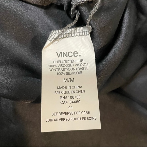 Vince Gray Black Mixed Media Long Sleeve Top Size Medium Lightweight Flowy - Picture 7 of 8